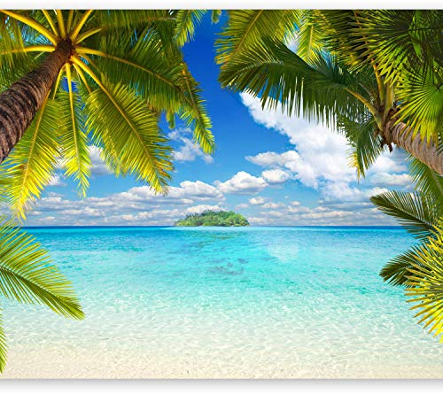 murando - Vlies Fototapete Tropische Insel 300x210cm - Foto Tapete Schlafzimmer Wohnzimmer Moderne Vliestapete XXL Wandtapete Motivtapeten 3d Effekt Wand Dekoration - Strand Meer Landschaft Palmen