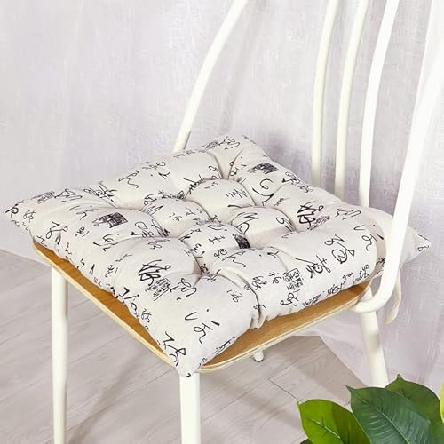 Lukery Stuhlkissen rutschfeste, Waschbare Leinen Weiche Platz Sitzkissen Komfort Stuhlauflage als Stuhl Kissen für Outdoor & Indoor Gartenstuhl, Küche oder Esszimmerstuhl (40x40cm,Vintage ethnisch)