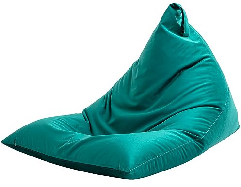 Nobildonna Sitzsack-Stuhlbezug (ohne Füllung) für Erwachsene und Jugendliche, Sitzsack-Liege, Sofa, dicker Samtbezug, gefüllte Aufbewahrung, 400 l (Dunkelgrün, Groß)
