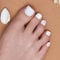 DANNI & TONI Semi Cured Gel Nail Strips(White Topaz),Pedicure Solid Colour Salon-Quality Nail Polish Strips Manicure Stickers Set,Gel Wraps for Toenail 37Pcs