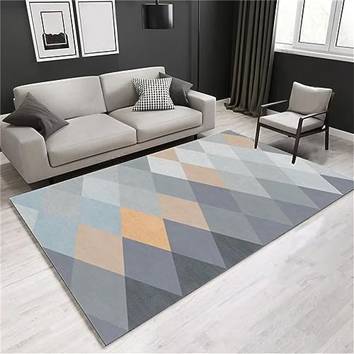 RUGMRZ Teppichboden Auslegware Moderne Geometrie Teppich Auslegware grau Teppich Wohnzimmer rund Wohnzimmer Teppichboden Auslegware kinderzimmer Teppich junge200x300CM