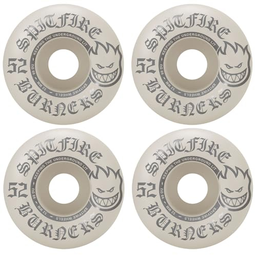 Spitfire Skateboard-Räder, 52 mm, 99A, Weiß/Silber