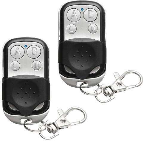 2PCS Telecomando Cancello Universali Funmo Telecomando Cancello Telecomando Universale Per Cancello Automatico Frequenza 433,92 Mhz Codice Fisso Telecomando Per Porta Del Garage 4 Tasti (A)