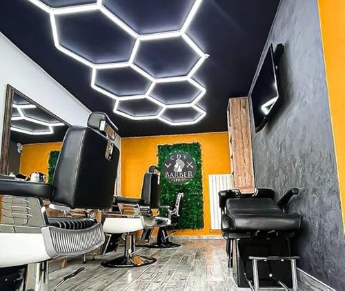 Led Waben Barbier DETAILING Werkstatt Auto Auto Wanne Reifen Büro Rautenpolieren Barber Shop Gym Lampe Sechseck Fünfeck LED Panel (4,68 x 2,10 Meter)