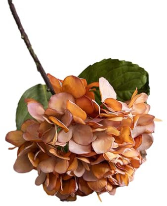 Luojuny Fleurs artificielles pour une utilisation en extérieur - Résistantes à la décoloration - Pour la maison, les mariages - Imitation hortensia - Marron clair
