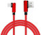 Neo10Ten NEW Nylon Braided USB Right Angle 90 Degree Fast Charging Lighting Compatible Elbow Cable Data Cable 2m (6ft 6in) (Red)