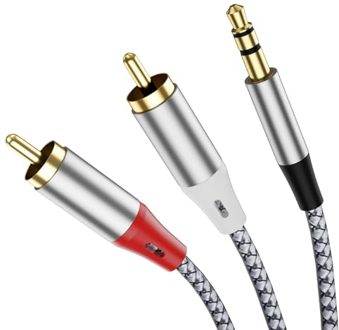 Cavo audio da 3,5 mm a 2RCA, adatto per televisori, computer, telefoni cellulari, lettori MP3, altoparlanti, autoradio, tablet, amplificatori, altoparlanti, ecc.