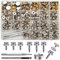 90 Set Druckknöpfe zum Schrauben, 15mm/10mm Edelstahl Druckknopf Schraubbar mit Fixierwerkzeug Kit für Planen, Schiffe, Möbel, Segeltuch, Autozelte (Silber, 15mm/10mm)