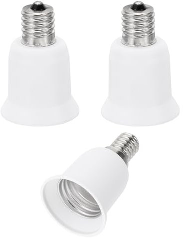 PATIKIL E17 vers E26/E27 Lumière Douille Adaptateur, Adaptateur de douille, 3pcs Lampe Support Convertir Vis Base Convertisseur pour Halogène CFL Lumière Ampoule, Blanc