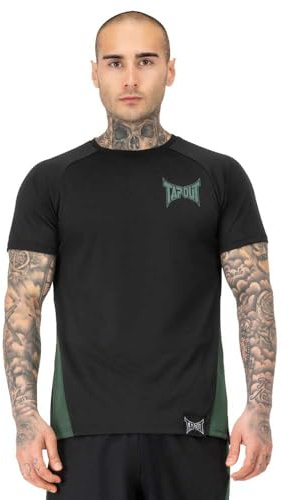 Tapout Herren Funktionsshirt Normale Passform Training Tee Black/Green 3XL