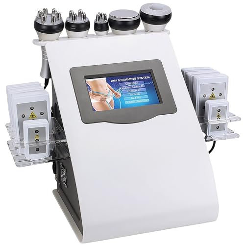 BAIXDM Macchina per Cavitazione 6 in 1, Dispositivo a Radiofrequenza per Il Sollevamento della Pelle del Viso E del Corpo, Riduzione delle Rughe, Modellamento del Corpo E Rassodamento della Pelle