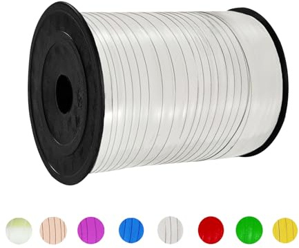 Geschenkband Silber 5mm Breit,450M Kräuselband Geschenkbänder,Glänzendes Metallband, Ballonschnur für DIY-,Dekoband für Hochzeit Weihnachten Neujahr Geburtstag Ballonband Silver Folie