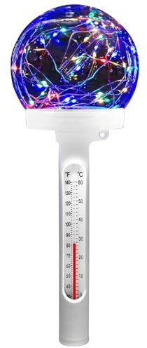 XINGLIDA Dispositivo Medición Temperatura del Agua Termómetro Solar para Piscina con Iluminación Función Apagado Automático