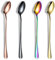 Long Handle Latte Spoons Set – Long Teaspoons Set of 4 - Stainless Steel Mixing & Stirring Spoons for Coffee, Espresso, Sundae, Iced Tea & Desserts (7.8 Inch)