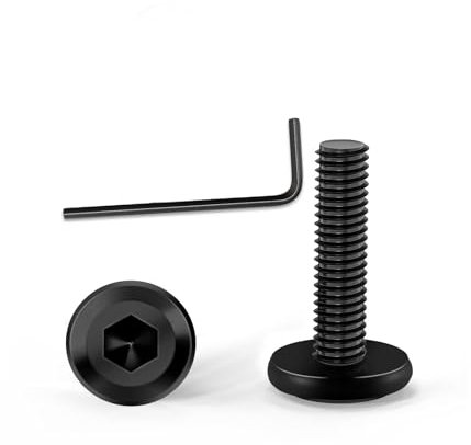 KACNON M4x 16 Schrauben, 30 Stück Schwarz Edelstahlschrauben mit Hex Key, 304 Innensechskant Flachkopfschrauben, Edelstahl A2 V2A Vollgewinde, Schwarz Verzinkt, für Haushaltsgeräte Industriemaschinen