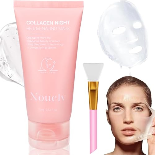 Collagen Night Wrapping Mask, Kollagen Maske Korean Skincare Overnight Face Mask Peel off Bio Collagen Maske für Tiefe Hydratation, Reduziert Falten & Verbessert die Hautelastizität