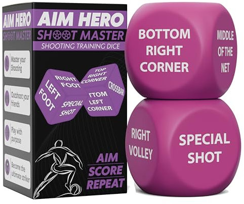 2pc Games Shooting Practice Training Dice Football Training Equipment - Indoor or Outdoor Penalty Shoot Out Game for Improving Soccer Skills - Football Gifts for Boys and Girls 9-12 - Stocking Fillers