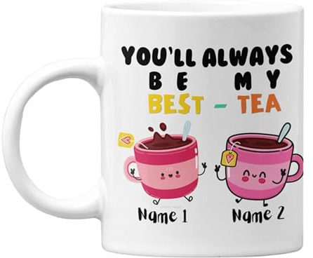 GAFFCO My Best Tea Personalized Mug | You'll Always Be My Best-Tea | Custom Bestie Gift | Unique Friendship Mug Coffee Drinkware Personalized (White)