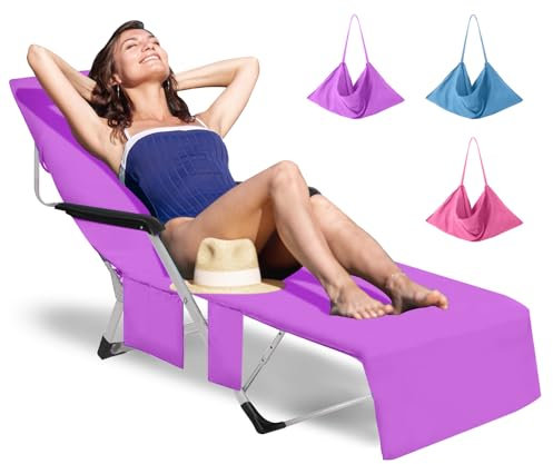 Inoamity Strandtuch aus Mikrofaser, XXL, 75 x 210 cm, mit 3 rutschfesten Taschen, sehr saugfähig, schnell trocknend, leicht für Reisen, Yoga, Fitnessstudio und Sonnenliegen