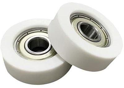 Greenhouse Sliding Door Wheel Kit - 30mm Nylon Wheels with Stainless Steel Bearings, Includes 2 Wheels, 2 M6*22 Screws, and 4 6mm Spacers for Garden, Home, and Hotel Glass Doors