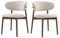 Mid Century Moderne Esszimmerstühle 2er Set - Massivholz mit Leinenkissen Gebogene Rückenlehne - Gepolsterte Küchen- & Wohnzimmerstühle - Elegantes Walnussholz-Finish