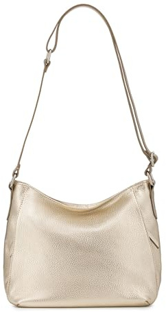 Caspar Klassisch elegante Leder Umhängetasche Damen Schultertasche mit breitem & verstellbarem Schultergurt - PREMIUM LINE - Modell No.865 - Made in Italy