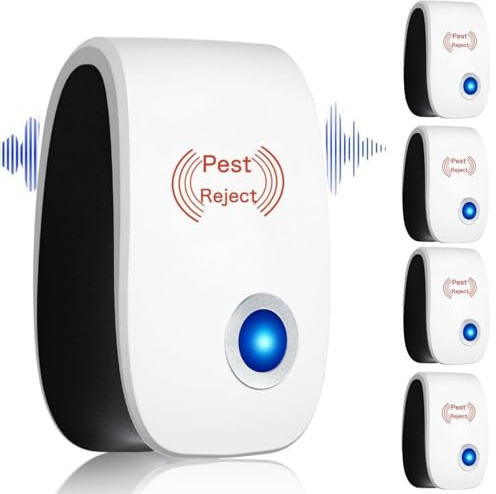 Bugshield Milben Stecker Pro 2/4 Stück, Bug Shield 2025 – Milben entfernen in 5 Sekunden, Ultraschall Gerät für Mäuse vertreiben, Moskito, Kakerlaken, Spinnen und Fliegen