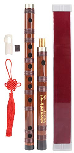 Qqmora GKEY Bambu Flute Dry Bitter Traditionell Orkesterinstrument Set med Lagringsbox ZD02 Professionell Vindinstrument för Nybörjare Performance Grade Examen Gjord Av 5 års Skugga