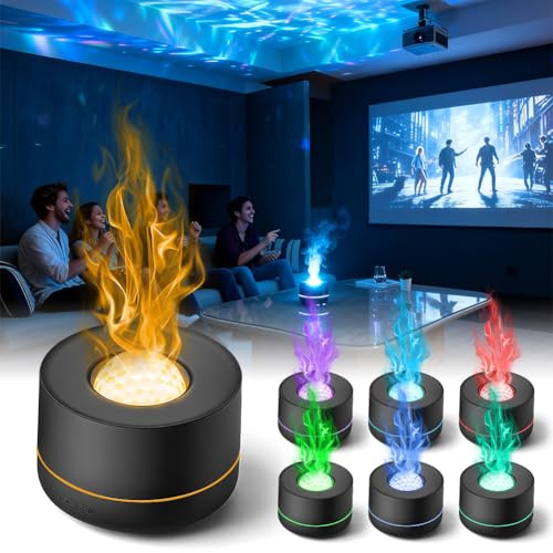CEWROM Projektor Aroma Diffuser, Aromatherapie Diffusor Ätherische Öle mit 7 Farben LED Licht Elektrisch, Raumbefeuchter Elektrisch Duftlampe für Schlafzimmer Wohnzimmer Büro