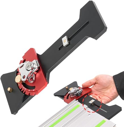 Adjustable Angle Track Saw Square - Precision Woodworking Guide | Router Track Rail with Measurement Markings, Straight Cut Support Tool for Crosscuts Edges Furniture Carpentry Projects Beginners DIY