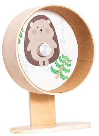 Zanthicia Leises Hamsterlaufrad aus Holz für Haustiere – einfach zu montieren. Mit Lauffläche aus Kork. Die Neue, wasserfeste Beschichtung sorgt für optimale Farbanpassung.
