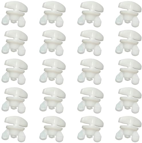 lvvhuan 20 Stück Gardinen Feststeller, Gardinenstopper für Schienen, Gardinen Stopper, Zwischenfeststeller, für Schienen Gardinenleiste Stopper (Weiß)