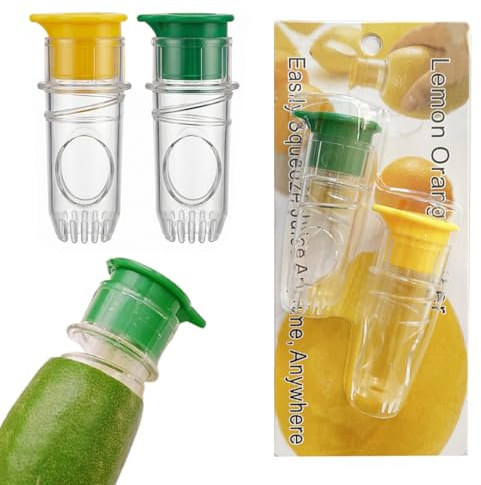 ZENQARI Spremiagrumi Manuale, 2 Pezzi Set per Limoni e Arance, Spremiagrumi a Mano in PP Giallo e Verde (3.5 * 8 cm) per Uso Domestico