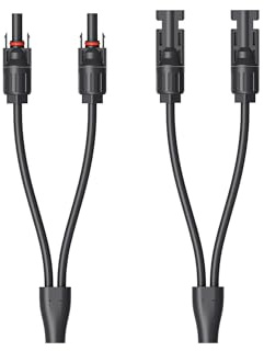 Jackery Solar-Y-Kabel 15 cm, 6 mm² Parallelkabel für Solarmodule, Y-Verteilerkabel zum Anschluss von 2 Solarmodulen an einen MPPT-Eingang, 2 Stück, Stecker & Buchse