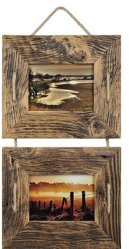 Mein Landhaus Bilderrahmen Schnurrahmen Duo | Natur-Dunkel 13 X 18 cm