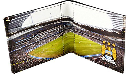 Manchester City FC Herren Leder Geldbörse mit Stadium Motiv (Einheitsgröße) (Schwarz)