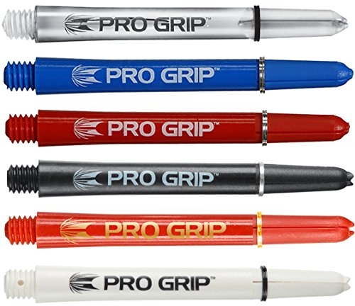 Bullydarts Target Pro Grip Dartschäfte mit Feststellringen – 15 Schäfte (5 Sets), farblos, Intermediate - 41mm