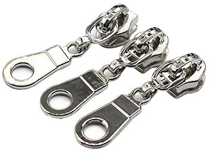 YaHoGa 50PCS #5 Zipper Pulls for Nylon Coil Zippers, Shiny Silver