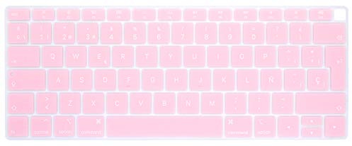 MMDW Funda para teclado ESP española compatible con MacBook Air 2018 (versión A1932 de 13,3 pulgadas con pantalla Retina y Touch ID), color rosa