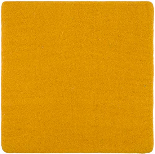 myfelt Flache Filz Sitzauflage, Filz Stuhlauflage - Klara - quadratisch, 36x36 cm, Senfgelb
