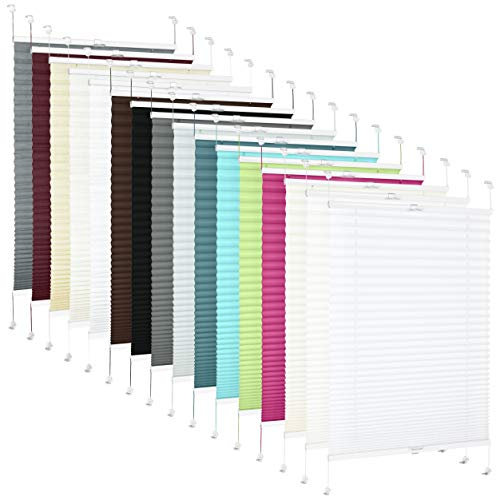 TEXMAXX Plissee Klemmfix in Weiss - Breite x Länge 55 x 220 cm - Plisseerollo ohne Bohren inkl. Zubehör - Sonnenschutz Jalousie für Fenster & Tür (PR55X220-P01)