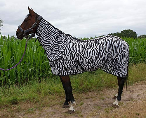 Esposita Fliegendecke Zebra mit Halsteil - gestreift 75cm