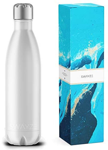 Stainless Steel Water Bottle, School Water Bottles, Hot and Cold Flask, Thermal Water Bottles 500ml, Gym Bottle, Bpa Free, Cycling Sports (White, 500ml)