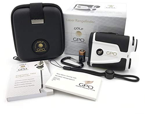GPO Flagmaster™ 1800 - Compact Premium Golf Laser Rangefinder, Distance up to 1800 Metres, Integrated Dual PinSeeker™ Technology, Tournament-Legal Slope Correction, with Carry Case and Battery