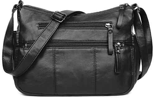 VOLGANIK ROCK Umhängetasche Damen, PU Leder Schultertasche Mehrere Taschen Handtasche Damentasche Damenhandtasche Sanft Lederhandtaschen für frauen