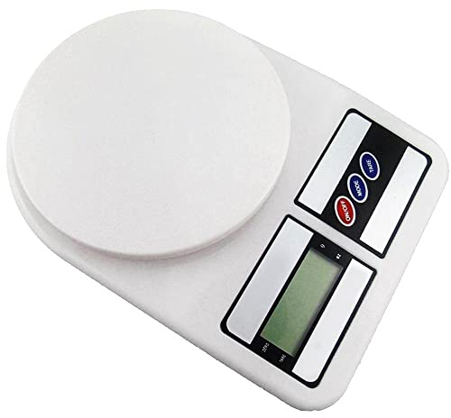 LeoFla Báscula digital de cocina electrónica LCD botón Tara Casa Pesa de 1 g a 7 kg, variable, mediana