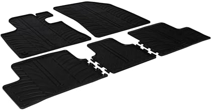 AROBA GL0127 Design Gummi Fußmatten kompatibel mit Citroen C4 Picasso und C4 Spacetourer ab BJ. 06.2013> erhöhter Rand 5 TLG Farbe Schwarz Gummimatten Automatten passgenau
