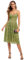 Atnlewhi Damen Vintage ärmellosen V-Ausschnitt A-Linie Kleid Blumen Knielang Spitzenkleid Brautjungfer Elegante Cocktailkleider - Armeegrün - S