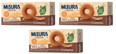 3x Misura Fibrextra Ciambelline Integrali Vollkorn Donuts 100% Vollkornmehl Weicher Snack 230g