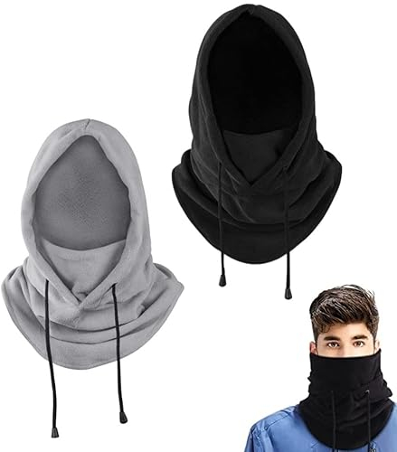 LYTIVAGEN 2 Stück Fleece Gesichtsmaske Skimaske Balaclava Sturmmaske Sturmhaube Atmungsaktiv Winter Motorradmaske Schlauchschal Winddichte Halswärmer für Outdoor Radsport Ski Motorrad Laufen